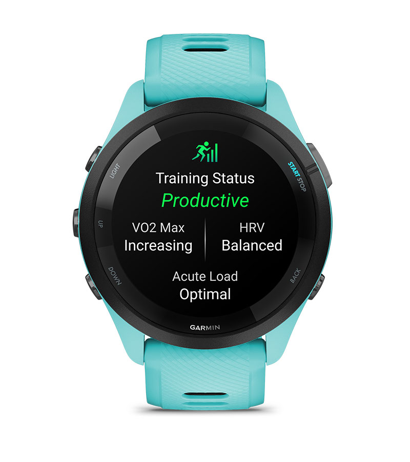 Умные часы Garmin Forerunner 265 черные с черно-серым ремешком